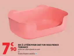 Auchan FUN BAC À LITIÈRE POUR CHAT ROSE FRENCH TENDANCE offre