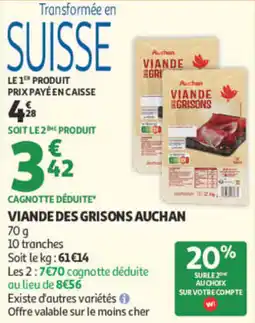 Auchan Viande des Grisons Auchan offre
