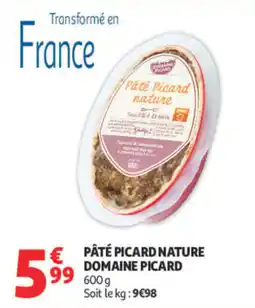 Auchan PÂTÉ PICARD NATURE offre