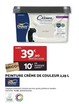 Bricomarché Dulux - peinture crème de couleur 2.25l offre