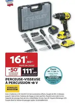 Bricomarché Stanley - perceuse-visseuse à percussion 18 v offre
