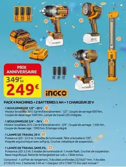 Rural Master Flash - pack 4 machines + 2 batteries ash + 1 chargeur 20 v offre