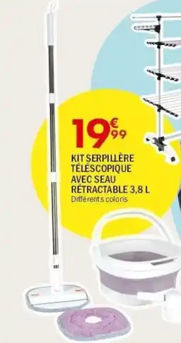 La Foir'Fouille Kit serpillère téléscopique avec seau rétractable offre