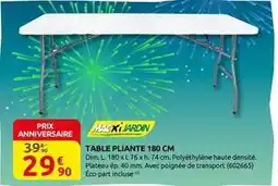 Rural Master Dim - table pliante 180 cm offre