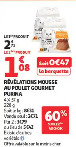 Auchan PURINA Révélations Mousse au Poulet Gourmet offre