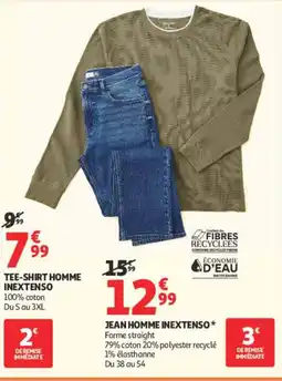 Auchan INEXTENSO TEE-SHIRT HOMME offre