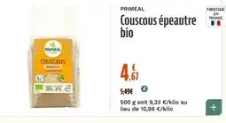 La Vie Claire PRIMEAL Couscous épeautre bio offre