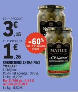 E.Leclerc MAILLE Cornichons extra-fins offre