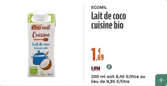 ECOMIL Lait de coco cuisine bio