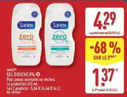 ALDI Sanex GEL DOUCHE 0% offre