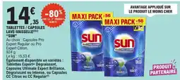 E.Leclerc SUN Tablettes / Capsules Lave-Vaisselle offre