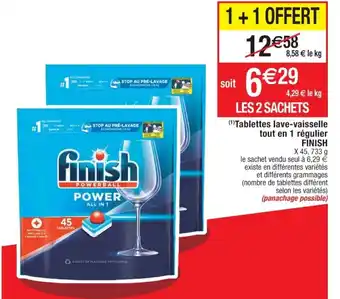 Cora x Carrefour Tablettes Lave-Vaisselle Tout En 1 Régulier FINISH offre