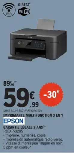 E.Leclerc EPSON IMPRIMANTE MULTIFONCTION 3 EN 1 offre