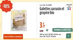 La Vie Claire LA VIE CLAIRE Galettes sarrasin et gruyère bio offre