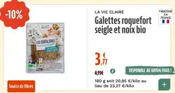 La Vie Claire LA VIE CLAIRE Galettes roquefort seigle et noix bio offre