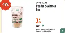 La Vie Claire La Vie Claire Poudre de dattes bio offre