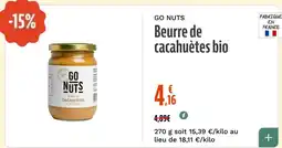 La Vie Claire GO NUTS Beurre de cacahuètes bio offre