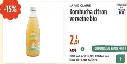 La Vie Claire LA VIE CLAIRE Kombucha citron verveine bio offre