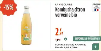 LA VIE CLAIRE Kombucha citron verveine bio