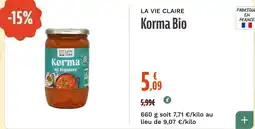 La Vie Claire La Vie Claire Korma Bio offre