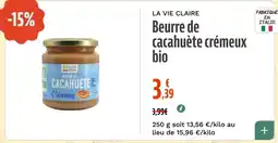 La Vie Claire La Vie Claire Beurre de cacahuète offre