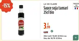 La Vie Claire La vie claire sauce soja tamari offre