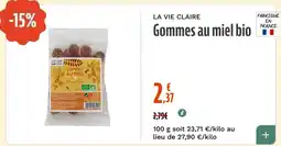 La Vie Claire LA VIE CLAIRE Gommes au miel bio offre