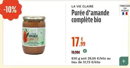 La Vie Claire La Vie Claire Purée d'amande complète bio offre