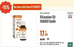La Vie Claire D.PLANTES Vitamine D3 1000UI huile offre