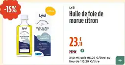 La Vie Claire Lysi Huile de foie de morue citron offre