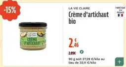 La Vie Claire La Vie Claire Crème d'artichaut bio offre