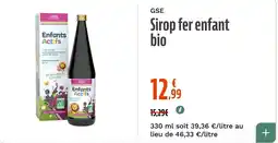 La Vie Claire Gse sirop fer enfant bio offre
