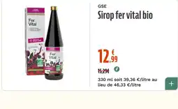 La Vie Claire Gse sirop fer vital bio offre