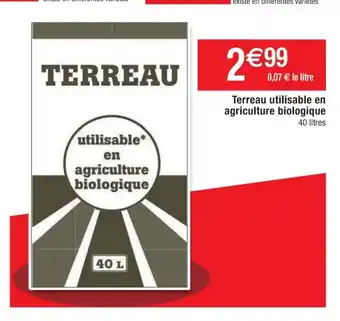 Cora x Carrefour Terreau Utilisable En Agriculture Biologique offre