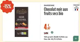 La Vie Claire Dardenne chocolat noir aux fruits secs bio offre