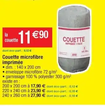 Cora x Carrefour Couette Microfibre Imprimée offre