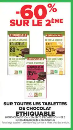 Carrefour Ethiquable tablette de chocolat offre