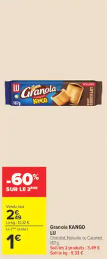 Carrefour Market LU Granola KANGO offre