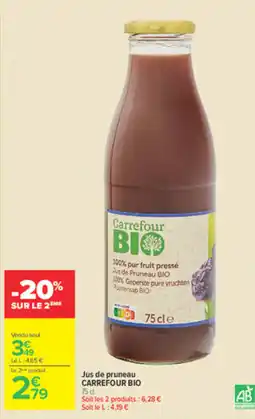 Carrefour Market Carrefour BIO Jus de prunelle offre