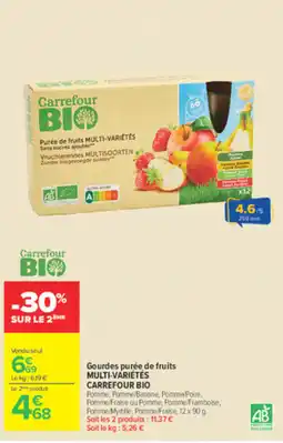 Carrefour Market Carrefour BIO Gourdes purée de fruits MULTI-VARIÉTÉS offre