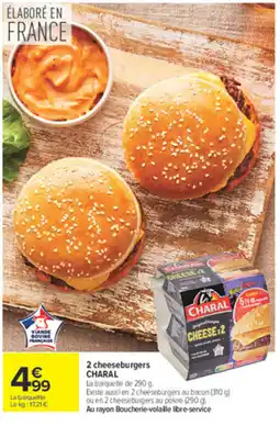 Carrefour Market Charal 2 cheeseburgers offre