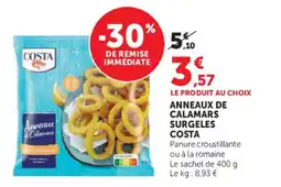 Super U COSTA Anneaux de Calamars offre