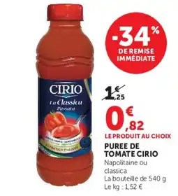 Super U CIRIO Puree de tomate offre
