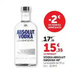 Super U ABSOLUT VODKA offre