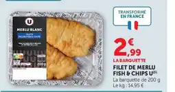 Super U U Filet de Merlu Fish & Chips offre