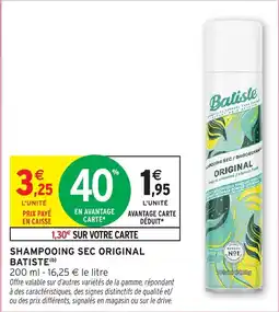 Intermarché Batiste Shampooing sec original offre