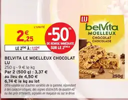 Intermarché LU belVita MOELLEUX CHOCOLAT offre