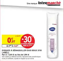 Intermarché LABELL DISQUES À DÉMAQUILLER DUO offre