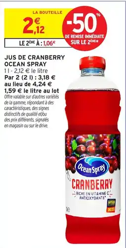 Intermarché Ocean Spray Jus de cranberry offre