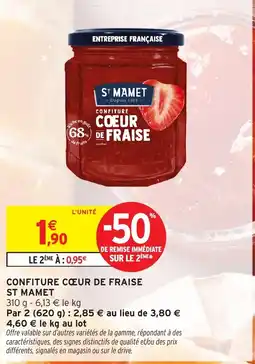 Intermarché ST MAMET CONFITURE CŒUR DE FRAISE offre